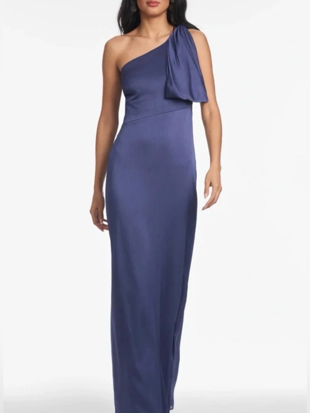 Sachin & Babi [ 2 ] Chelsea One Shoulder Crinkle Gown Deep Cobalt sz 2